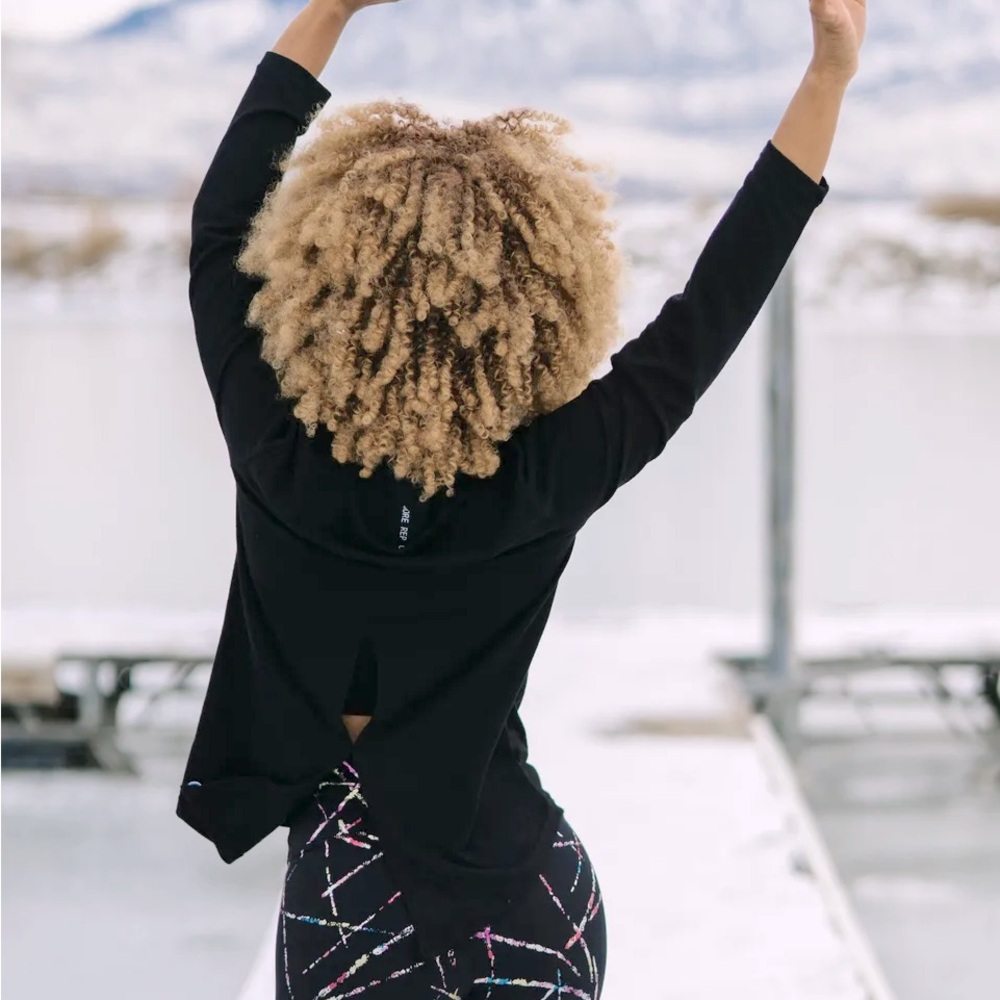 Black Lounge Boyfriend Split Long Sleeve T